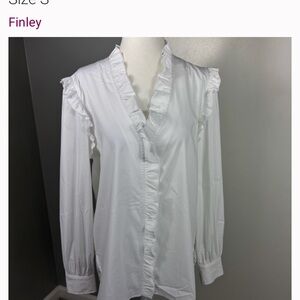 Finley Classic White Blouse with Ruffles